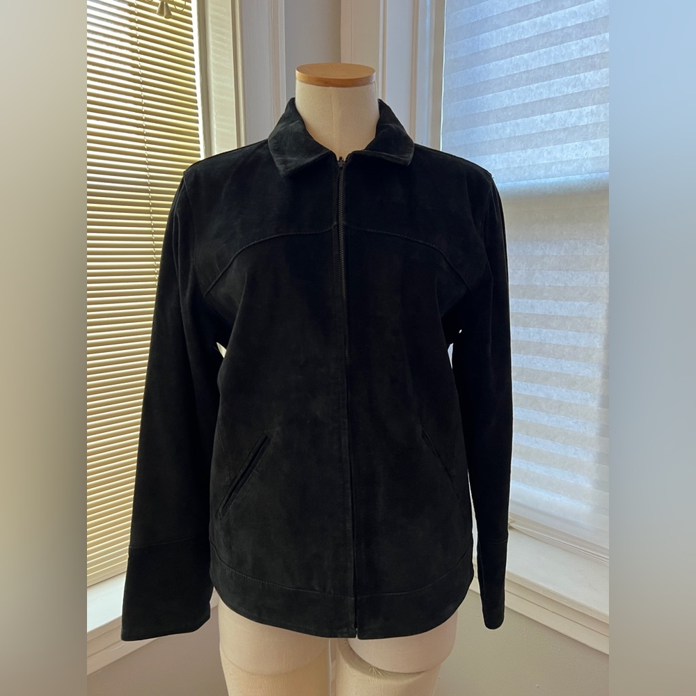 Newport Harbor Black Leather Jacket - Size Small